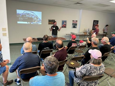 Adam Wright waves his schtick around during his seminar.