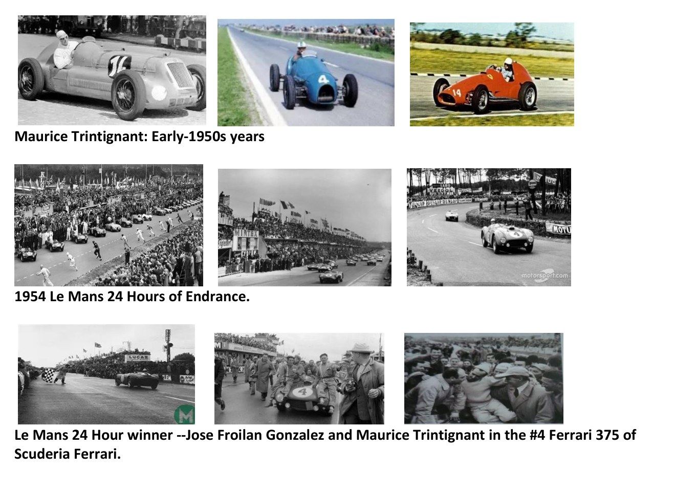 Maurice Trintignant in the early 1950s and the 1954 Le Mans 24 Hours victory