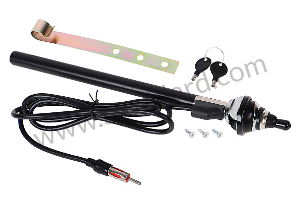 B7691200141 - Radio Antenna, Chrome And Black With Silver Tip 356 911 912 914. for Porsche 356A &bull; 1955 &bull; 1300 (506/2) &bull; Cabrio A T1 &bull; Manual Gearbox, 4 Speed