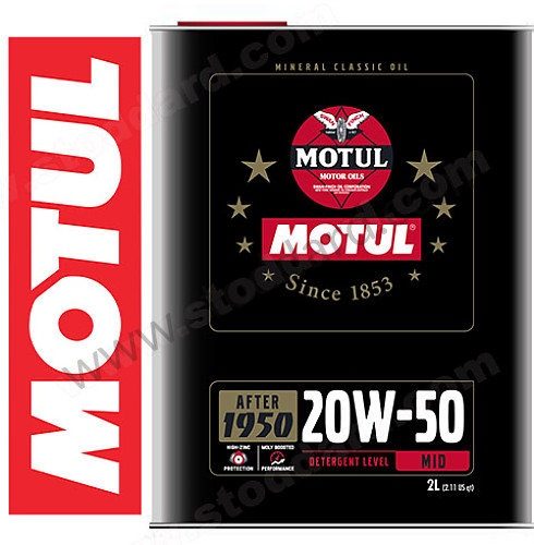 MOT110621 - Motul Classic 20w50 Motor Oil, 2 Liter Can 110621 for Porsche 