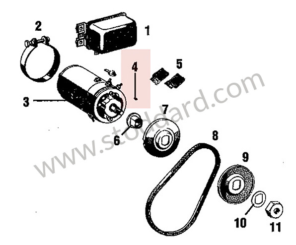 N0127051 - Woodruff Key 3 X 5 MM For Generator Hub. 1950-1965 356, 1965-1969 912 for Porsche 
