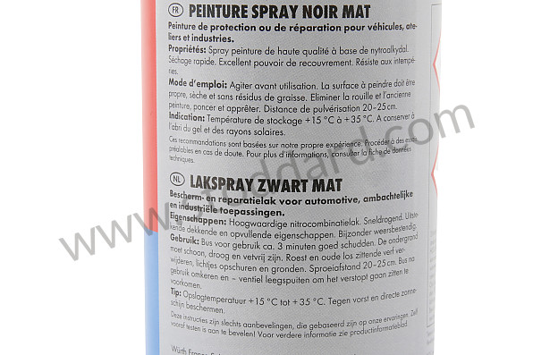 NLA09505200 - Wurth Matte Black Spray Paint for Porsche 