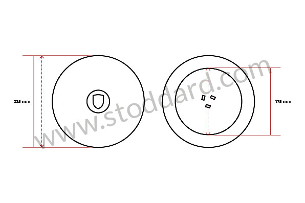 NLA36103100 - Hubcap With Gold Enameled Trim For Disc Brake 5x130 Steel Wheels 356C, 911 912 for Porsche 