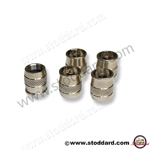 NLA36120220 - Valve Stem Caps With Schrader Core Tool Built In. Set Of Five. All Schrader Valve Stems. for Porsche 