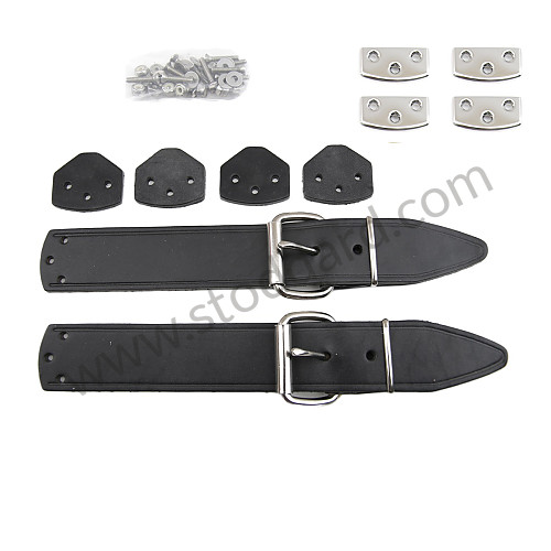 NLA51108010700 - Leather Hood Straps, Black, 356. for Porsche 