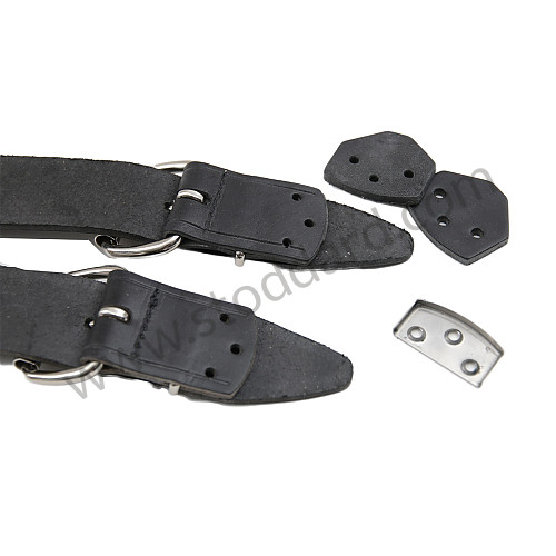 NLA51108010700 - Leather Hood Straps, Black, 356. for Porsche 