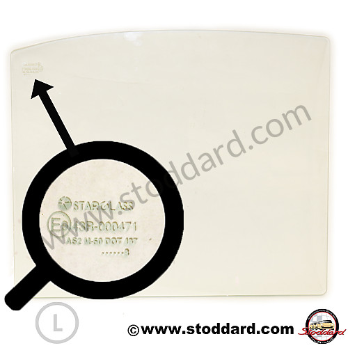 NLA54210102 - Door Window Glass, Left, For 356B And 356C Coupe for Porsche 