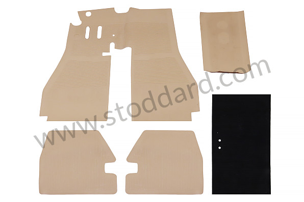 NLA55110100400 - Complete Tan Rubber Floor Mat Set For 356A. for Porsche 