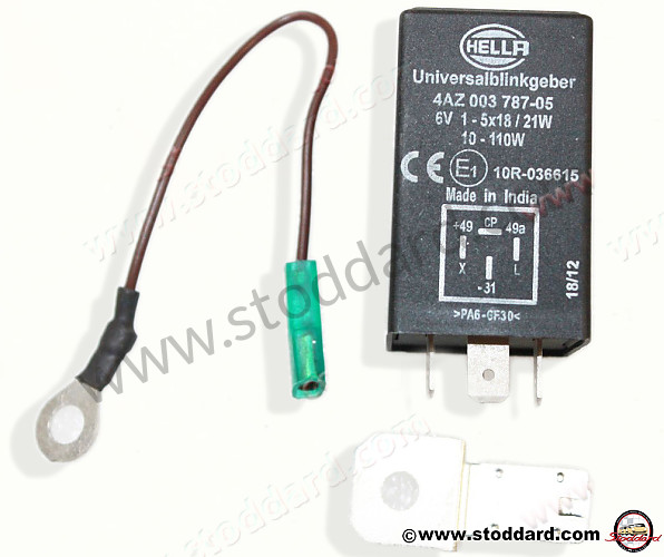 NLA61334201 - Electronic Flasher Relay Unit 6 Volt for Porsche 356B T5 &bull; 1959 &bull; 1600 (616/1 T5) &bull; Cabrio B T5 &bull; Manual Gearbox, 4 Speed