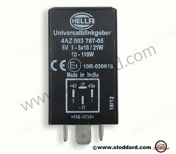 NLA61334201 - Electronic Flasher Relay Unit 6 Volt for Porsche 356B T5 &bull; 1959 &bull; 1600 (616/1 T5) &bull; Cabrio B T5 &bull; Manual Gearbox, 4 Speed