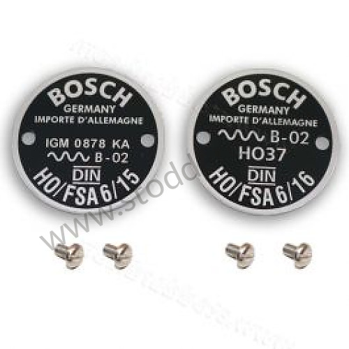 NLA63500101 - Bosch Horn Data Plate Set Ho/Fsa 6/15 And Ho/Fsa 6/16 356 1952 - 1964 for Porsche 