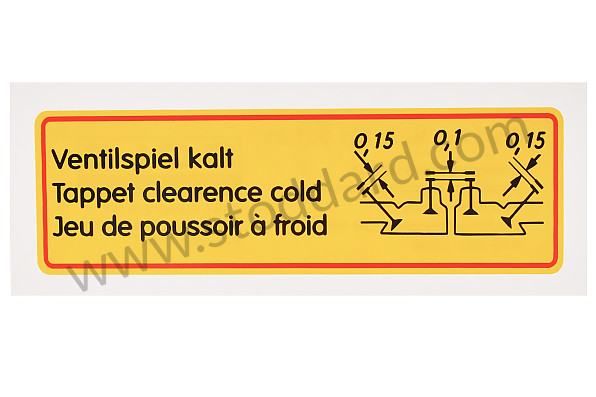 NLA70100101 - Valve Clearance Decal For 356A 1958-1959. Clearence Misspelled, Water Transfer for Porsche 