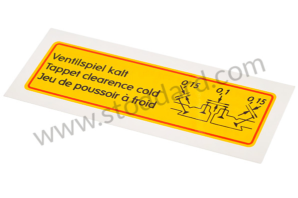 NLA70100101 - Valve Clearance Decal For 356A 1958-1959. Clearence Misspelled, Water Transfer for Porsche 