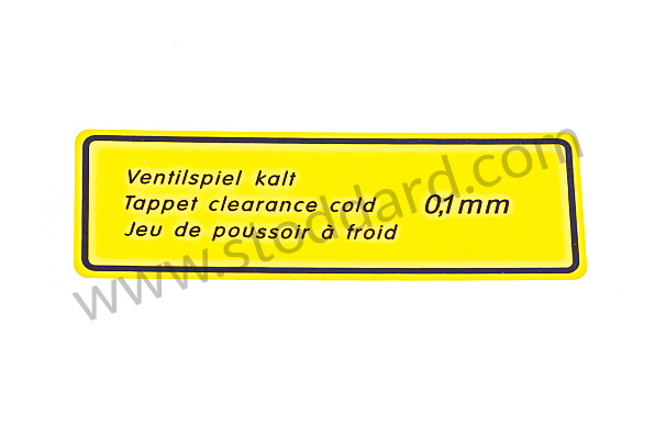NLA70101600 - Valve Clearance Decal, For Early 1300 And 1500, Water Transfer for Porsche 