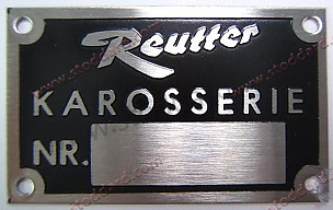 Chassis Number Badge For Reutter Built Models - Kit Bundle  (NLA70110200GW)