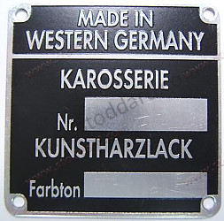 Chassis And Paint Number Plate 1965 Through Early 1970 911 And 912 - Kit Bundle  (NLA70110700GW)