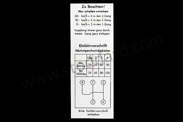 NLA70154100 - Early Shift Pattern Windshield Decal For 356A for Porsche 