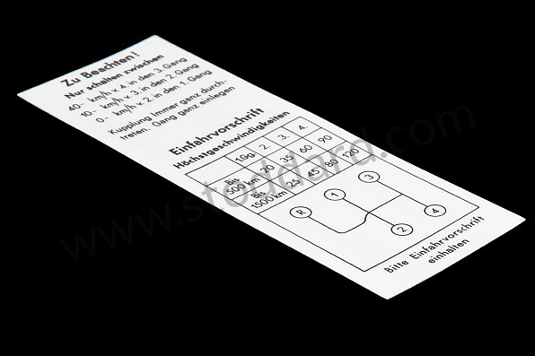 NLA70154100 - Early Shift Pattern Windshield Decal For 356A for Porsche 