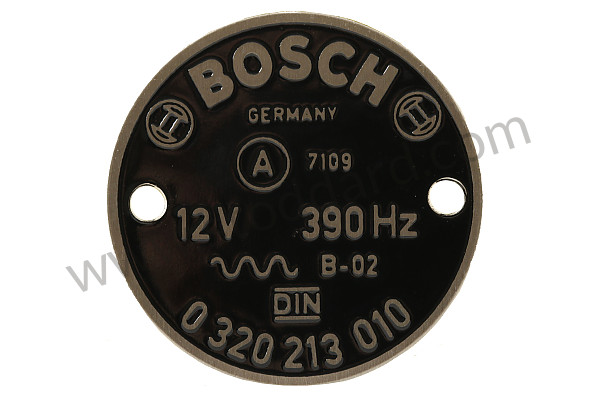 NLA70163700 - 12 volt 345 Hz Horn Data Plate for Porsche 356C &bull; 1963 &bull; 1600 C (616/15) &bull; Cabrio C &bull; Manual Gearbox, 4 Speed