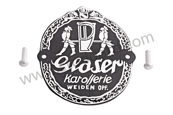 NLA72301000 - Glaser Badge With Rivets For Early Porsche 356 Cabriolet for Porsche 