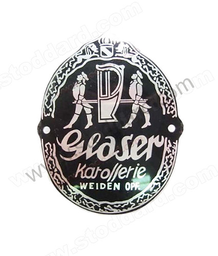 NLA72301000GW - Glaser Badge With Rivets For Early Porsche 356 Cabriolet - Kit Bundle for Porsche 