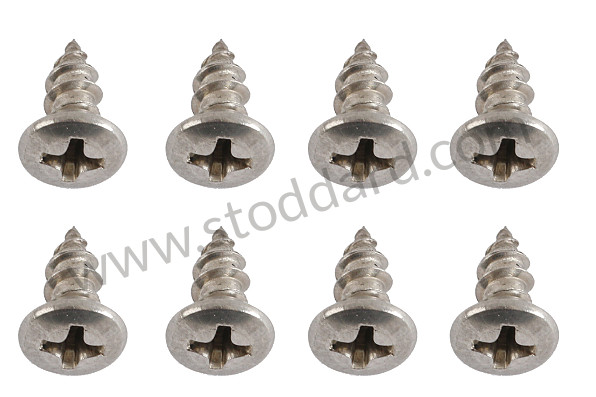 NLA73100500 - Late Sun Visor Screw Set, 1 Req'd. 356B T6, 356C for Porsche 356C &bull; 1963 &bull; 1600 C (616/15) &bull; Cabrio C &bull; Manual Gearbox, 4 Speed