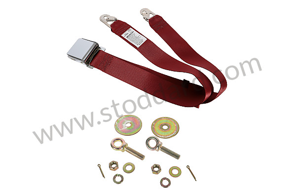 NLA80390105100 - 2-Point Lap Seat Belt, Ruby Red,  356  911 912 Up To 1967 for Porsche 356B T5 &bull; 1959 &bull; 1600 (616/1 T5) &bull; Cabrio B T5 &bull; Manual Gearbox, 4 Speed