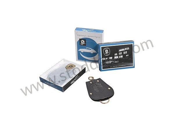PCG044200001AJ - Reutter Key Fob Case Pouch For Porsche 356 In Black Leather for Porsche 