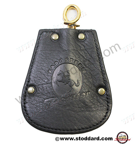 PCG044200001AJ - Reutter Key Fob Case Pouch For Porsche 356 In Black Leather for Porsche 
