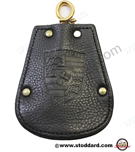 PCG044200001AJ - Reutter Key Fob Case Pouch For Porsche 356 In Black Leather for Porsche 