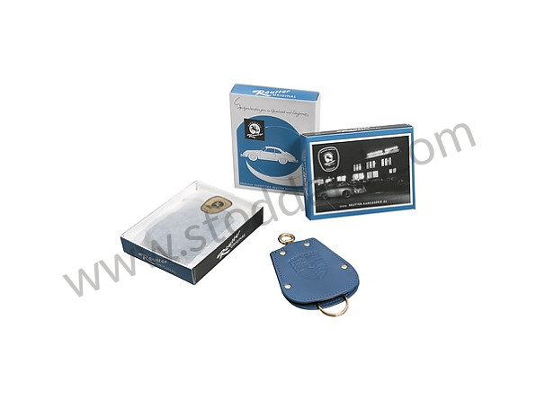 PCG0442000030B - Key Fob Case Pouch For Porsche 356 In Blue Leather for Porsche 