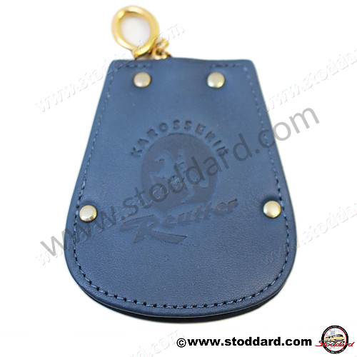 PCG0442000030B - Key Fob Case Pouch For Porsche 356 In Blue Leather for Porsche 