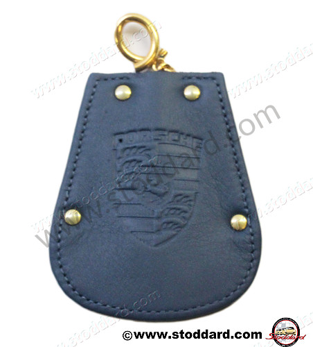 PCG0442000030B - Key Fob Case Pouch For Porsche 356 In Blue Leather for Porsche 