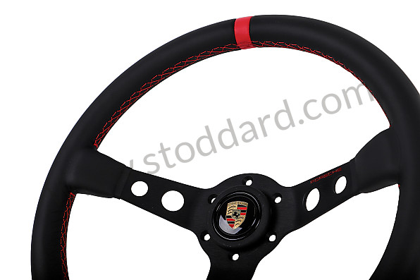 PCG34708420 - Porsche MOMO Sports Steering Wheel, Red Stitching for Porsche 