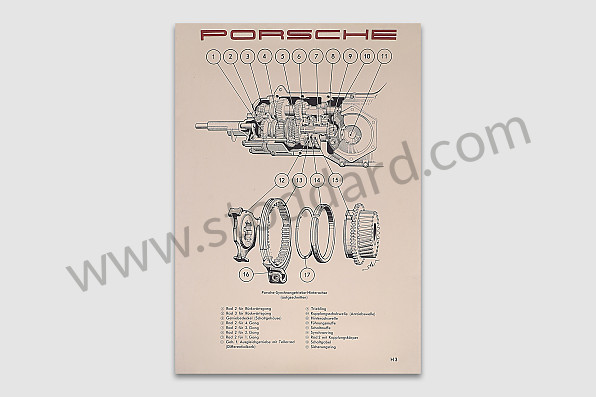 PCG35674100 - Cut-Away Poster Diagram Of 356A 741 Transmission In German. for Porsche 
