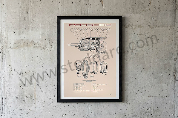 PCG35674100 - Cut-Away Poster Diagram Of 356A 741 Transmission In German. for Porsche 