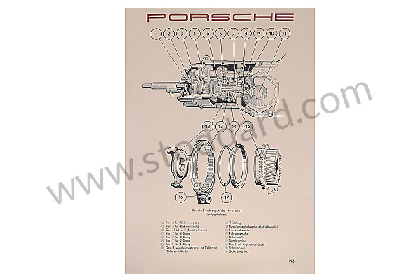 PCG35674100 - Cut-Away Poster Diagram Of 356A 741 Transmission In German. for Porsche 