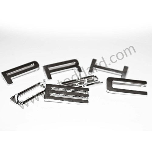 SIC55930123 - Porsche Block Letter Emblem Set, Cast Metal, Silver Finish, For 911 912 (1967-71) And 914 for Porsche 
