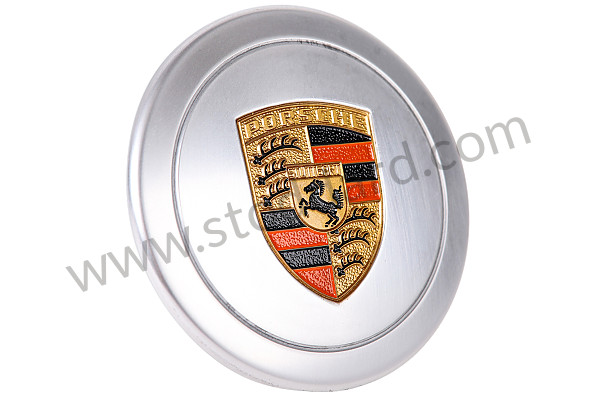 PCG90103810 - Hub Center Cap With Full Color Painted Porsche Crest, 3 Prong Clip Mount, 66mm for Porsche 