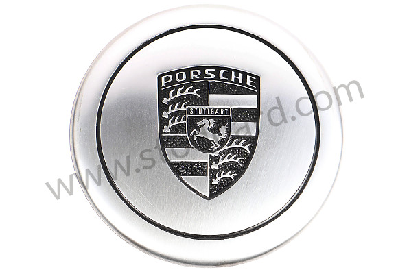 PCG90103910 - Hub Center Cap With Black Painted Porsche Crest, 3 Prong Clip Mount, 66mm for Porsche 