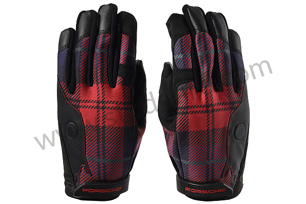 PCG930008A - MECHANICAL ASSEMBLY GLOVES 911 930 TURBO CLASSIC RED TARTAN WITH MAGNET - SIZE 8/M for Porsche 