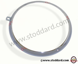 Chrome Headlight Rim For 356 USA Light Assembly. Screw Holes At 1 O'clock And 7 O'clock.  Originally used on later 356Cs.  (NLA63111231)