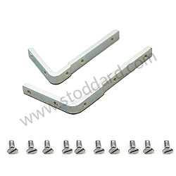 Quarter Window Corner Trim Bracket Set With Hardware. 911 912 1965-1989  (SIC543400SET)