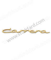 Small Script Carrera Emblem, Gold, 143mm (5 5/8") - Kit Bundle  (64455932600GW)