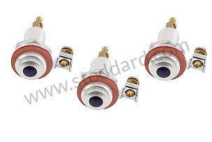 Dashboard Light Set For 356 Pre-A. Set Of Three Warning Lights In Red, Green, And Blue. 
Requires three BA7S 6v or 12v bulbs. - Kit Bundle  (NLA61073GW)
