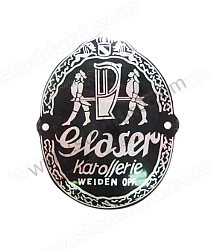 Glaser Badge With Rivets For Early Porsche 356 Cabriolet - Kit Bundle  (NLA72301000GW)