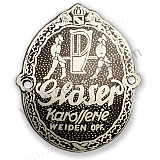 644 723 010 00 - Glaser Karosserie Badge, For Early 356 Cabriolet