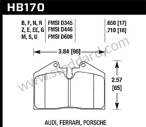 Hawk Brake Pad, Ceramic, Front or  Rear For 964 965 928
Note: Does not fit 1991-1992 C2 rear.  (HB170Z650)