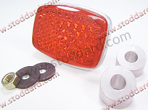 Rear Reflector, Plastic Lens With 6mm Stud, Aluminum Base And Washers  (64473150100)