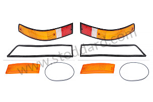 FRONT + REAR INDICATOR GLASS KIT WITH GASKET 911 74-89  (99A001024502)